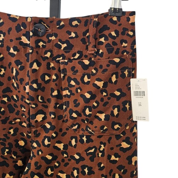 Anthropologie Maeve The Colette Ponte Crop Wide-Leg Pants, Leopard, High Rise 26 - Picture 6 of 10